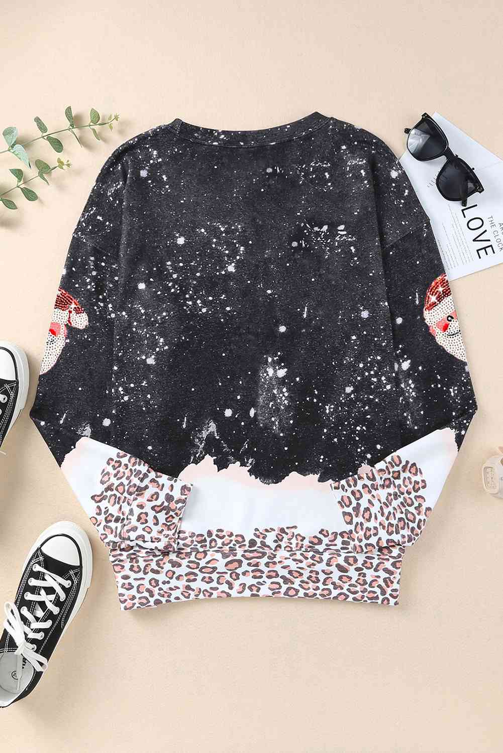 Sequin Patch Christmas Element Sweatshirt