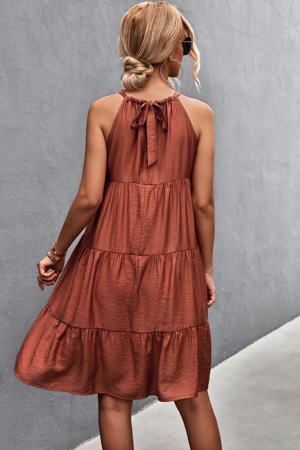 Grecian Tiered Sleeveless Dress