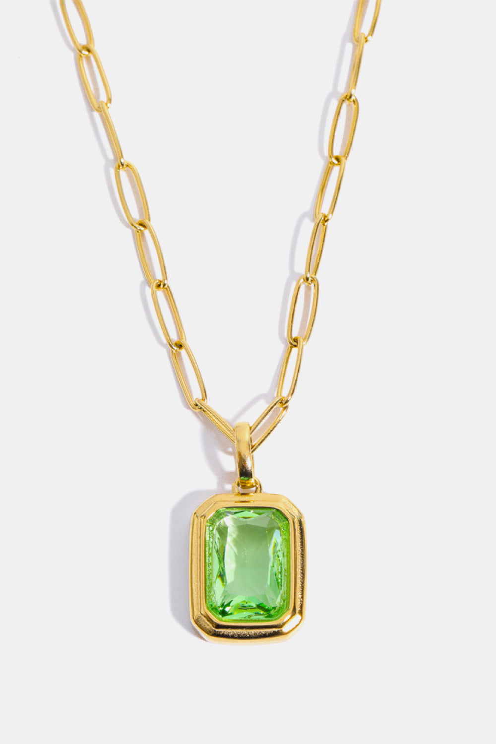 Zircon 18K Gold-Plated Geometrical Shape Pendant Necklace