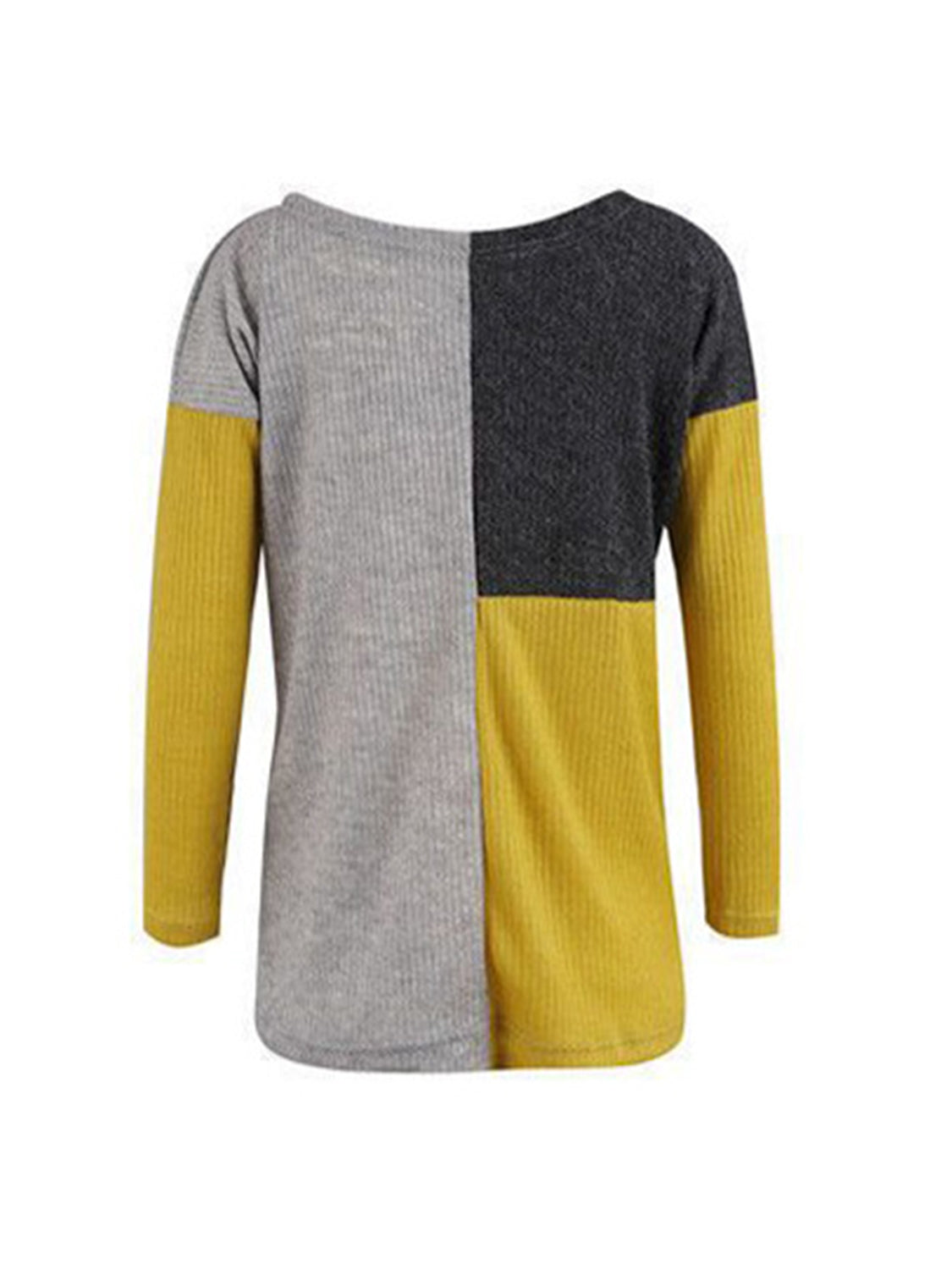 Color Block Round Neck Sweater