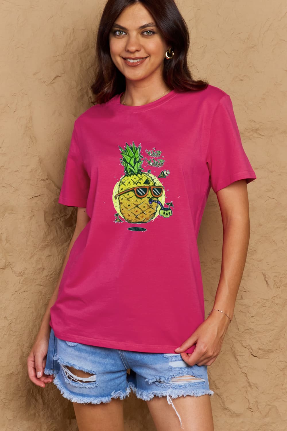 Simply Love Full Size Pineapple Graphic Cotton T-Shirt