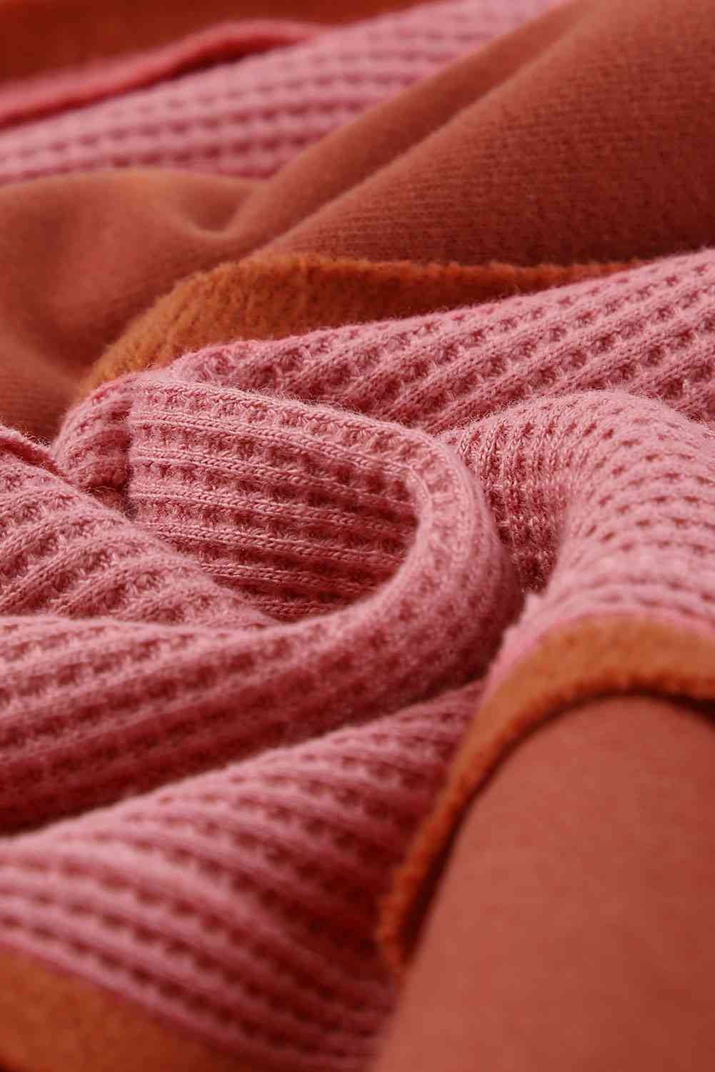 Color Block Exposed Seam Top