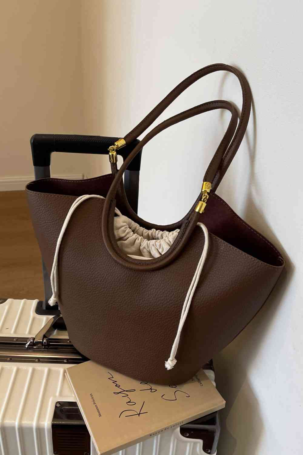 PU Leather Drawstring Handbag