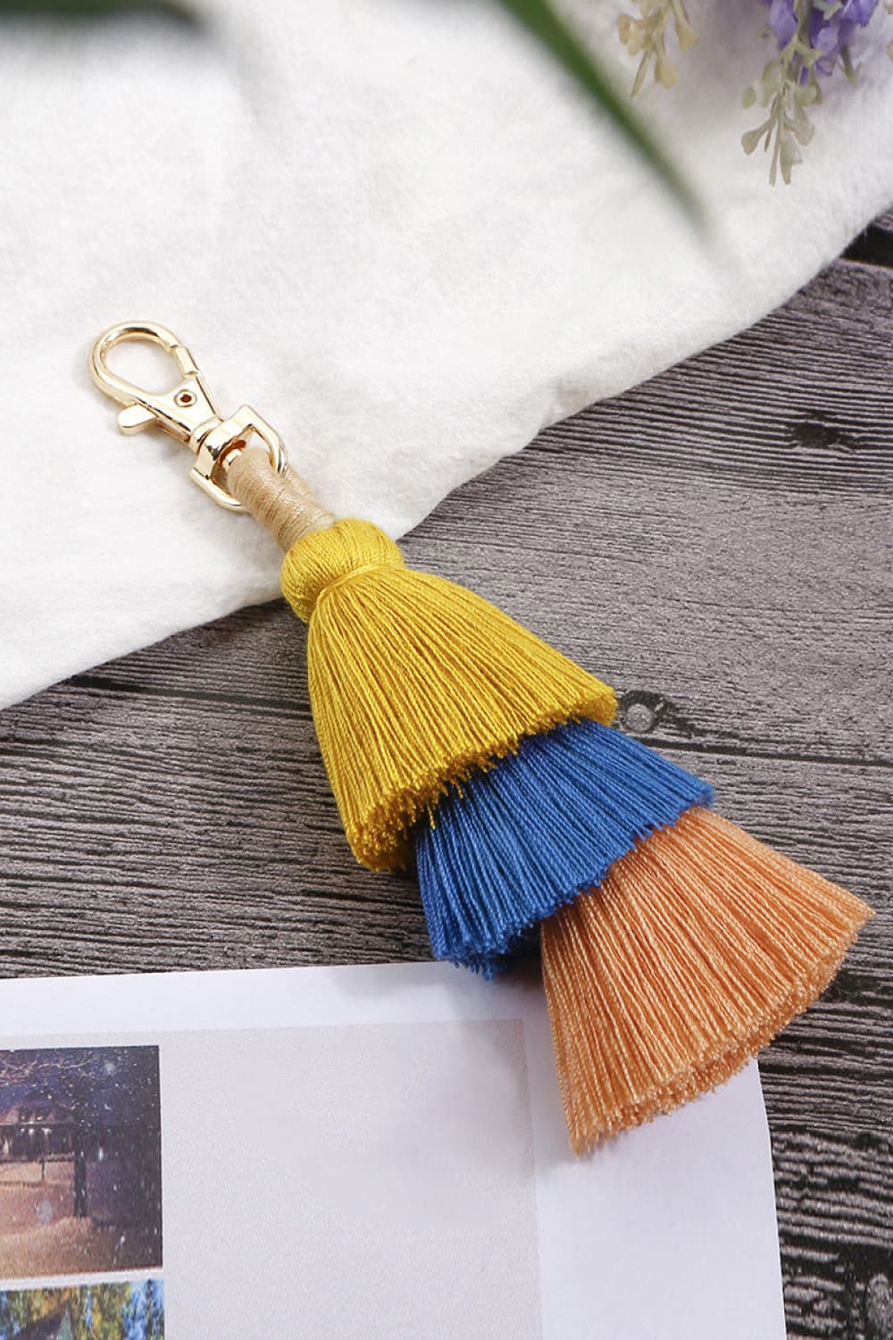 Layered Tassel Keychain