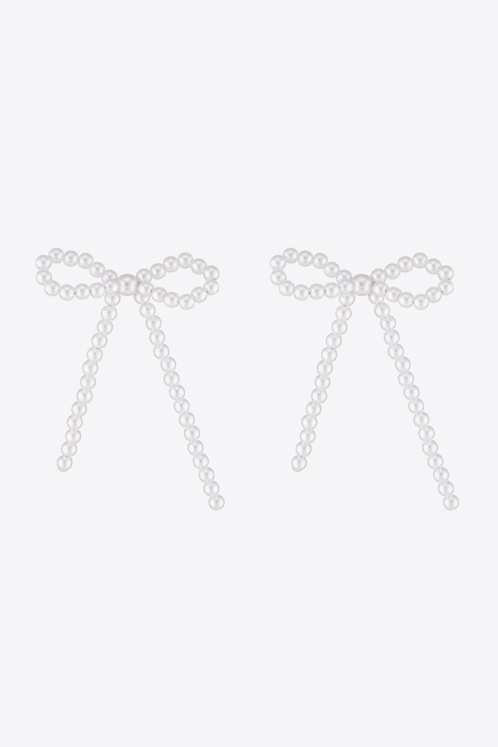 Bow-Shaped Pearl Earrings