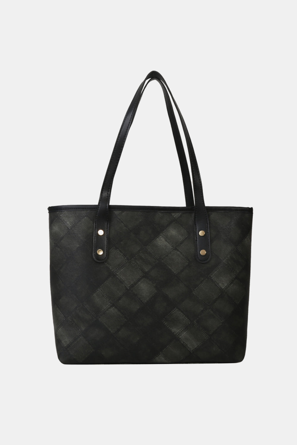 Plaid PU Leather Tote Bag