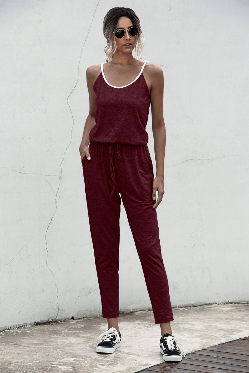 Contrast binding Cami Jumpsuit