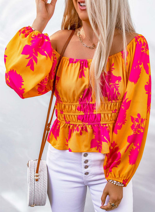 Floral Off-Shoulder Peplum Blouse