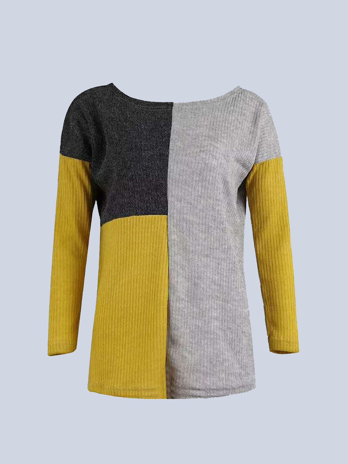 Color Block Round Neck Sweater