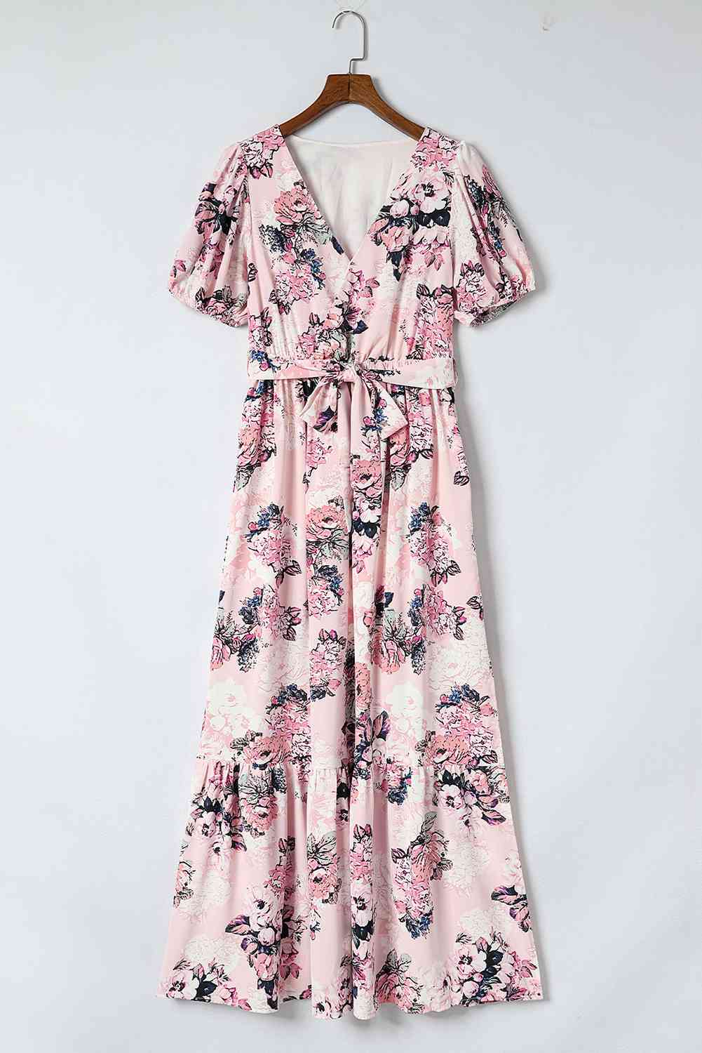 Floral Surplice Neck Dress