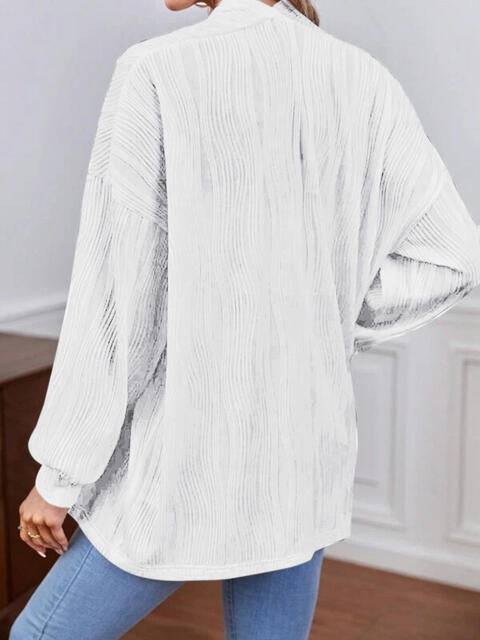 Open Front Lantern Sleeve Cardigan