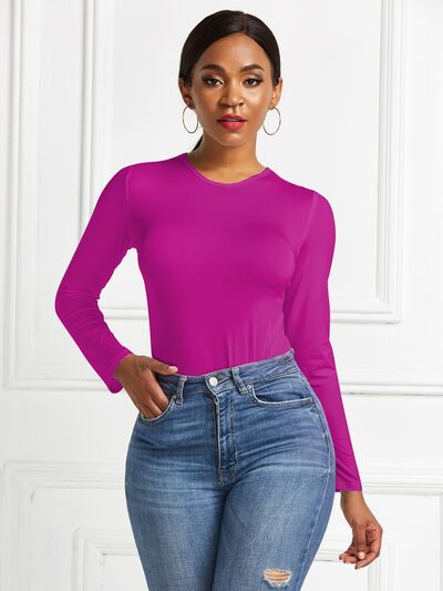 Round Neck Long Sleeve Bodysuit