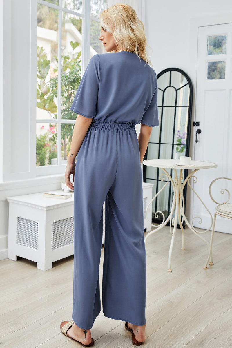 Tie Front Top & Wide Leg Pants Set