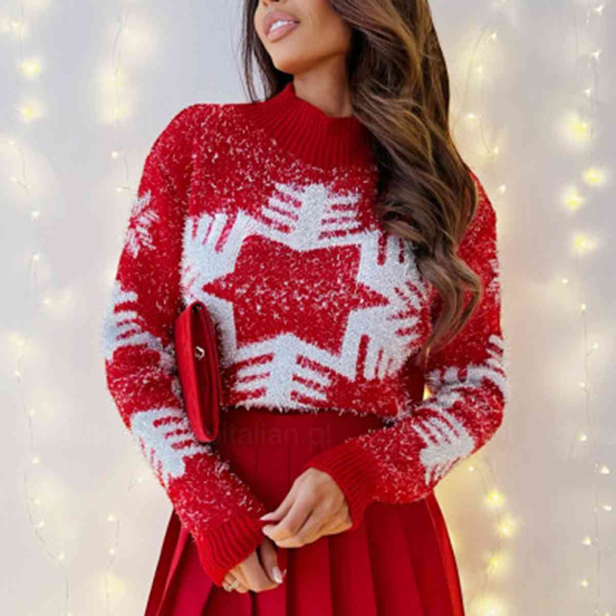 Snowflake Print Sweater