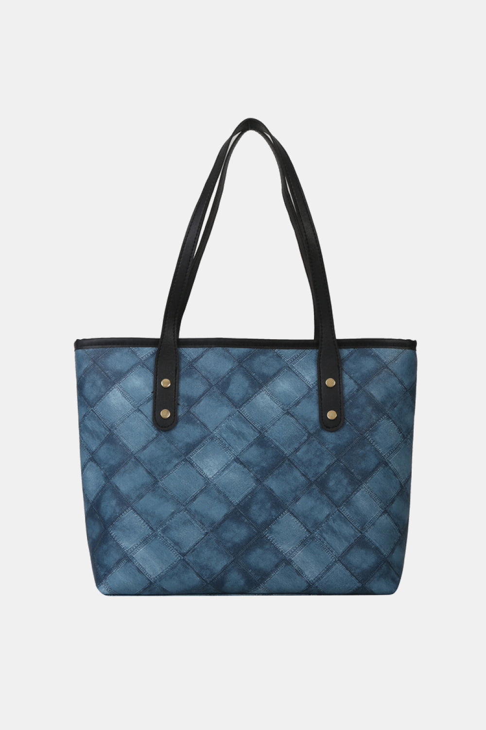 Plaid PU Leather Tote Bag