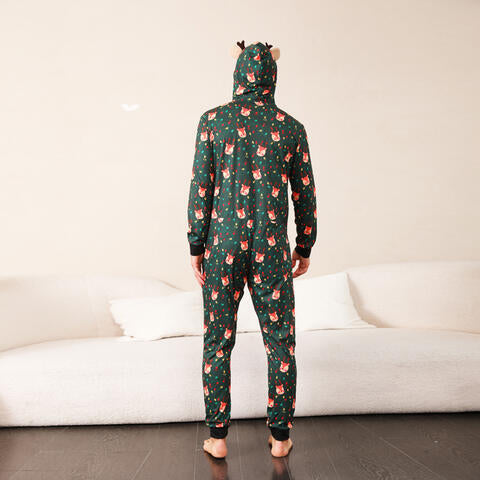 Printed Hooded Long Sleeve Jumpsuit