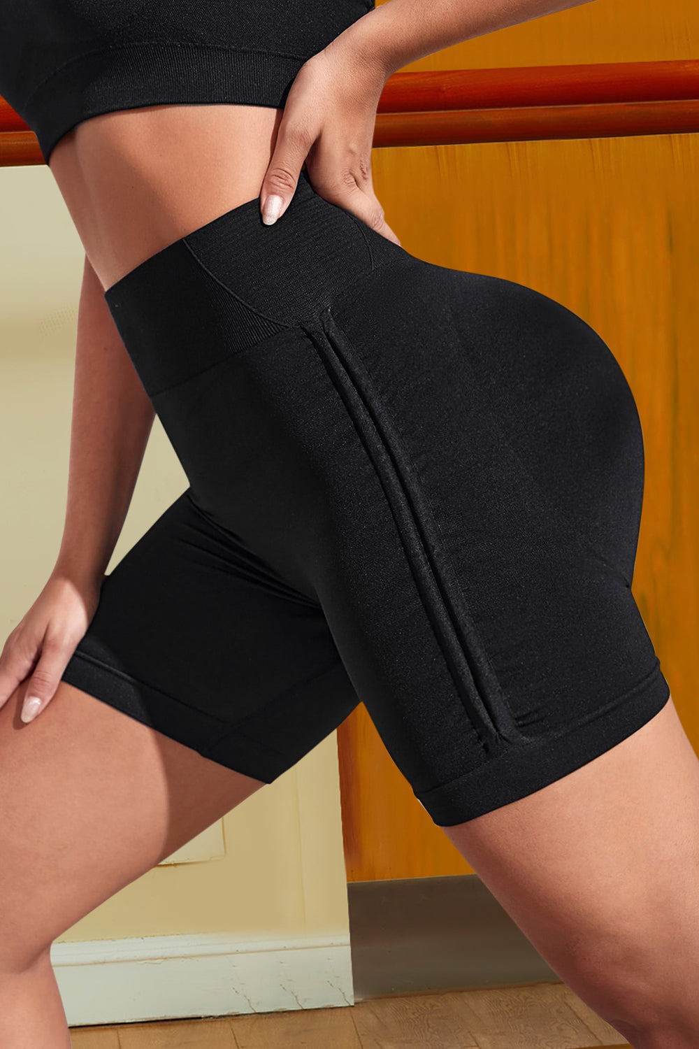 Wide Waistband Sports Shorts