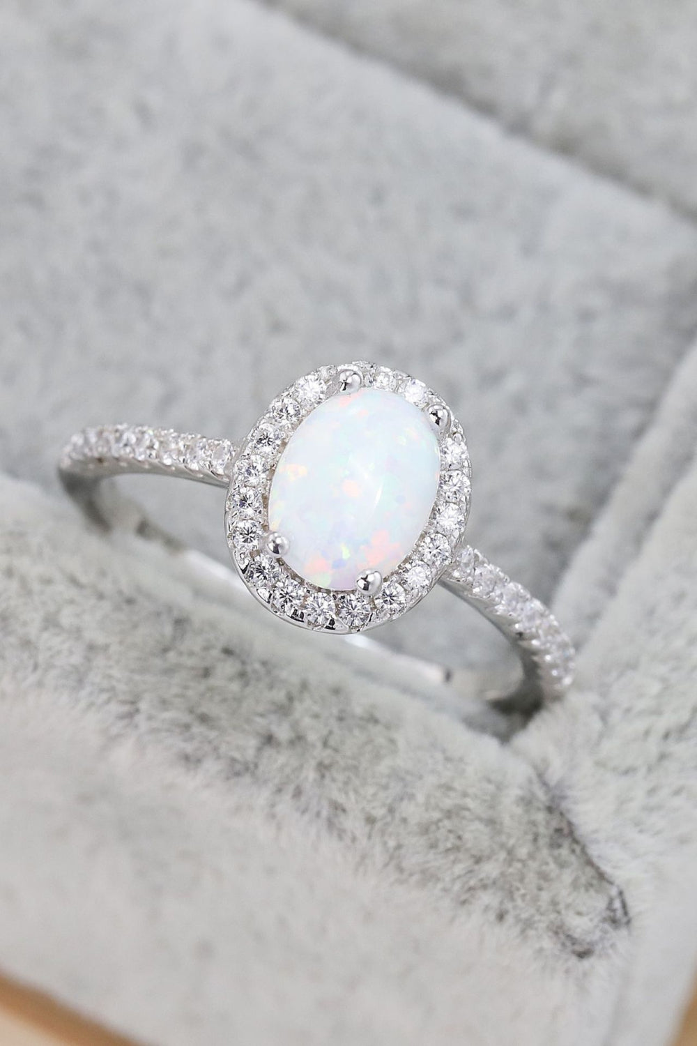 Opal 925 Sterling Silver Halo Ring