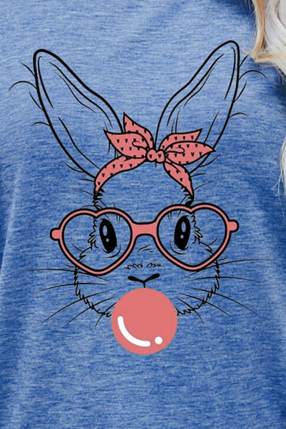 Easter Bunny Graphic Round Neck T-Shirt