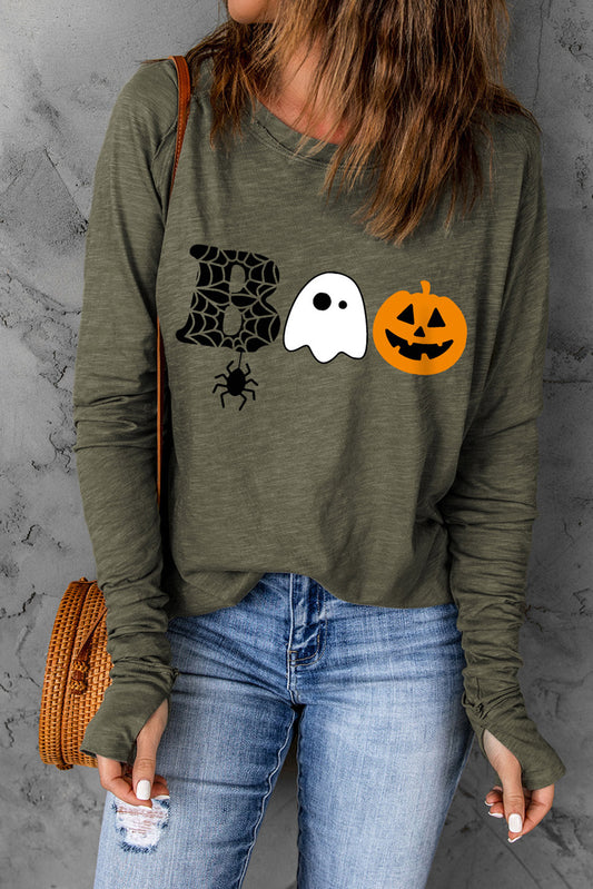 Halloween Graphic Long Sleeve T-Shirt