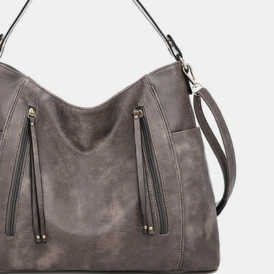 Textured PU Leather Tote Bag