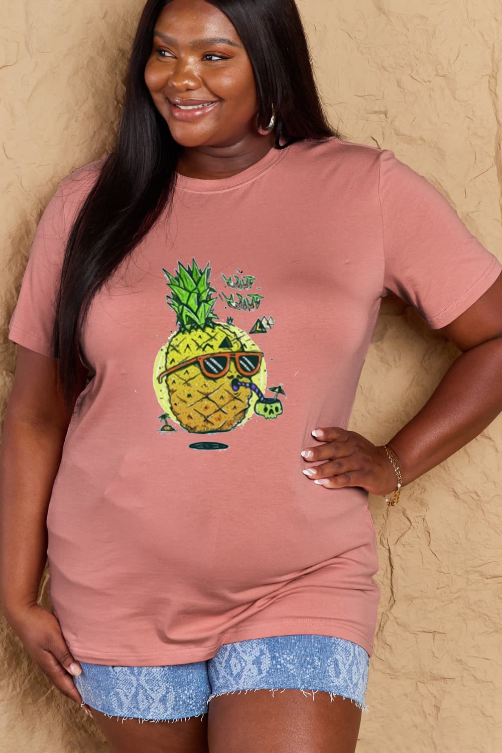 Simply Love Full Size Pineapple Graphic Cotton T-Shirt