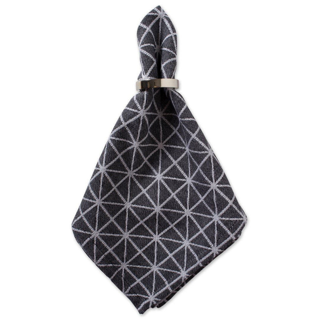Black & White Triangle Napkin Set/6 