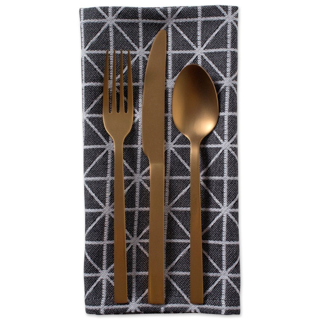 Black & White Triangle Napkin Set/6 