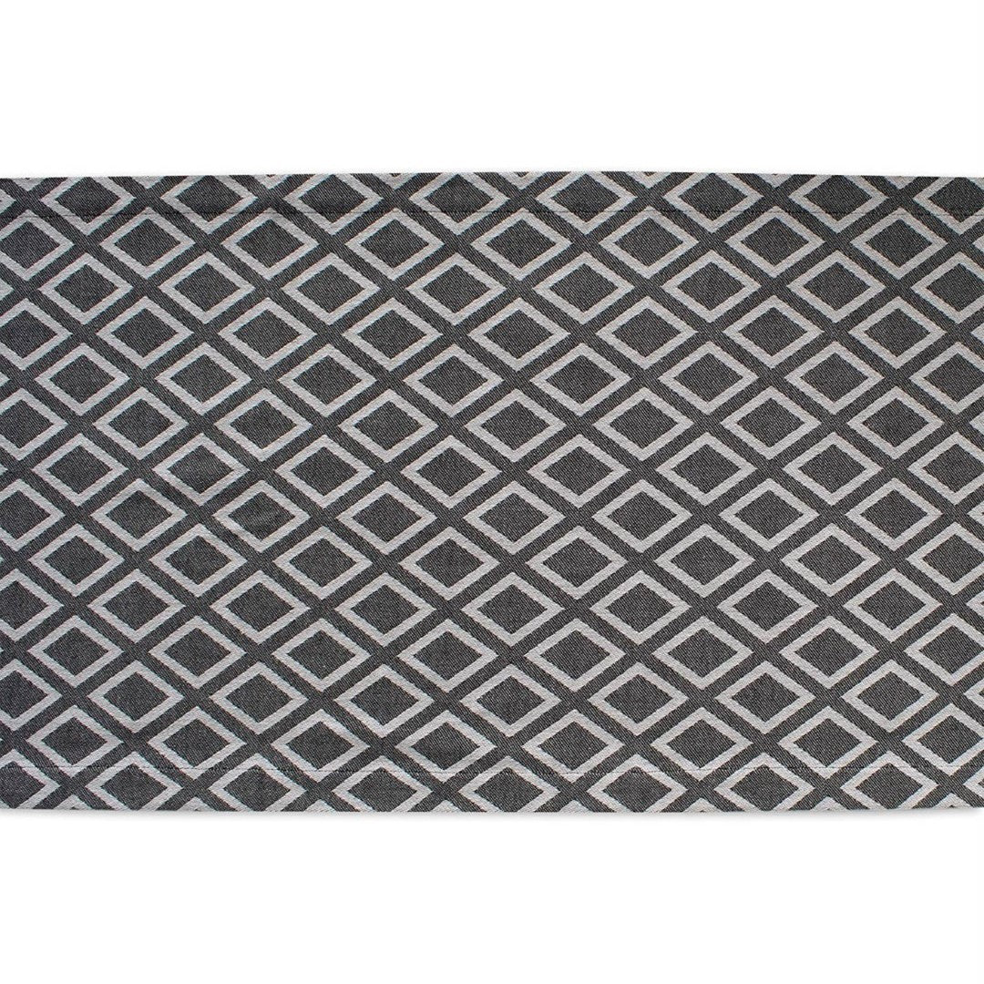 Black & White Diamond Table Runner 14X108 
