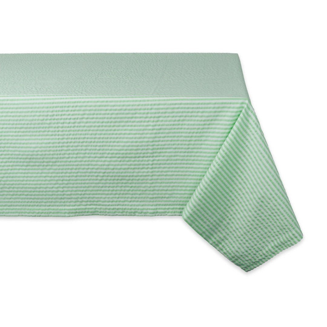 Bright Green Seersucker Tablecloth 60X104 