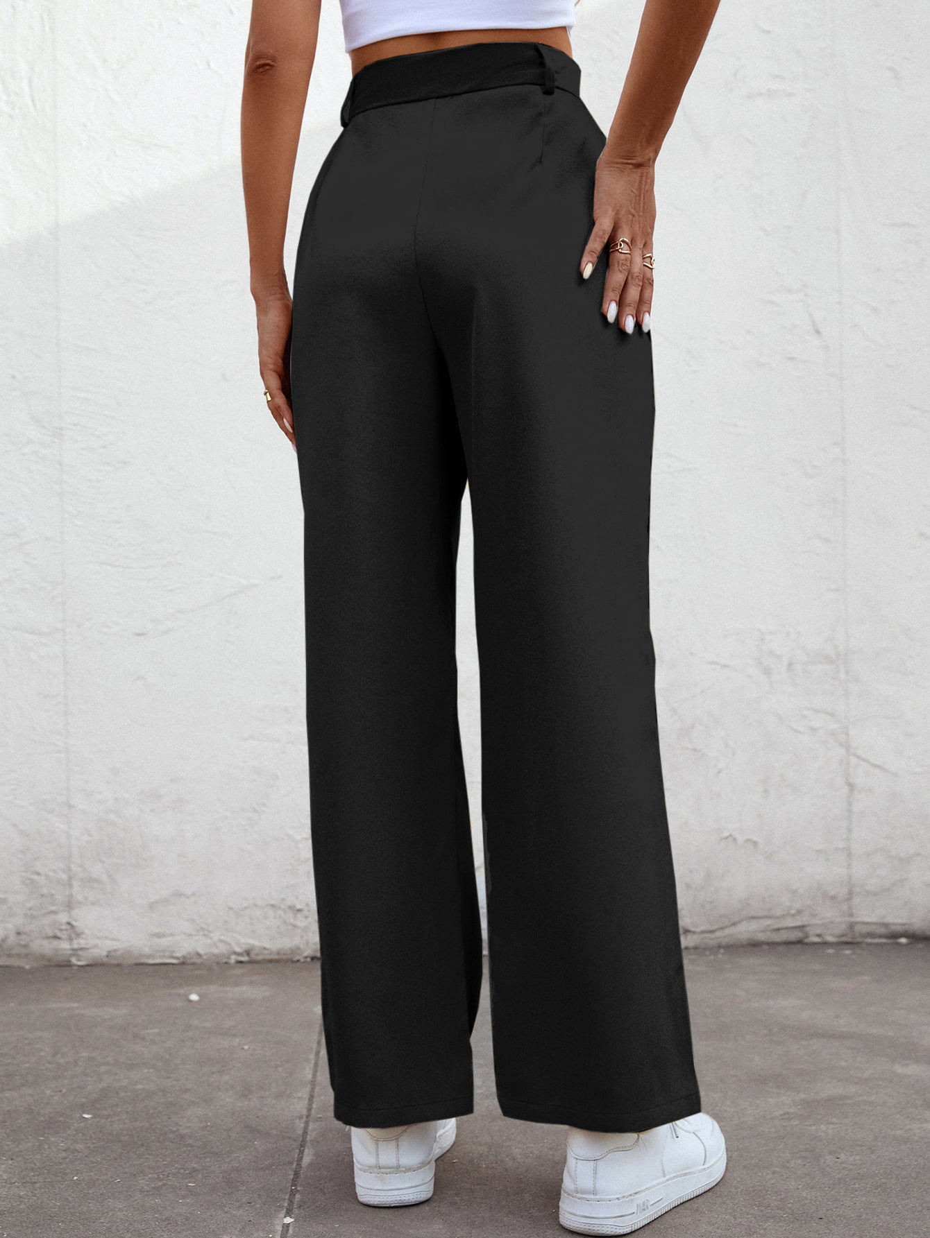 High Waist Straight Leg Pants