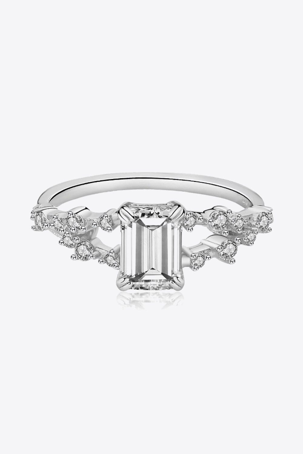 Moissanite 4-Prong Split Shank Ring