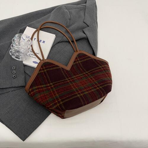 Plaid Print Tote Bag