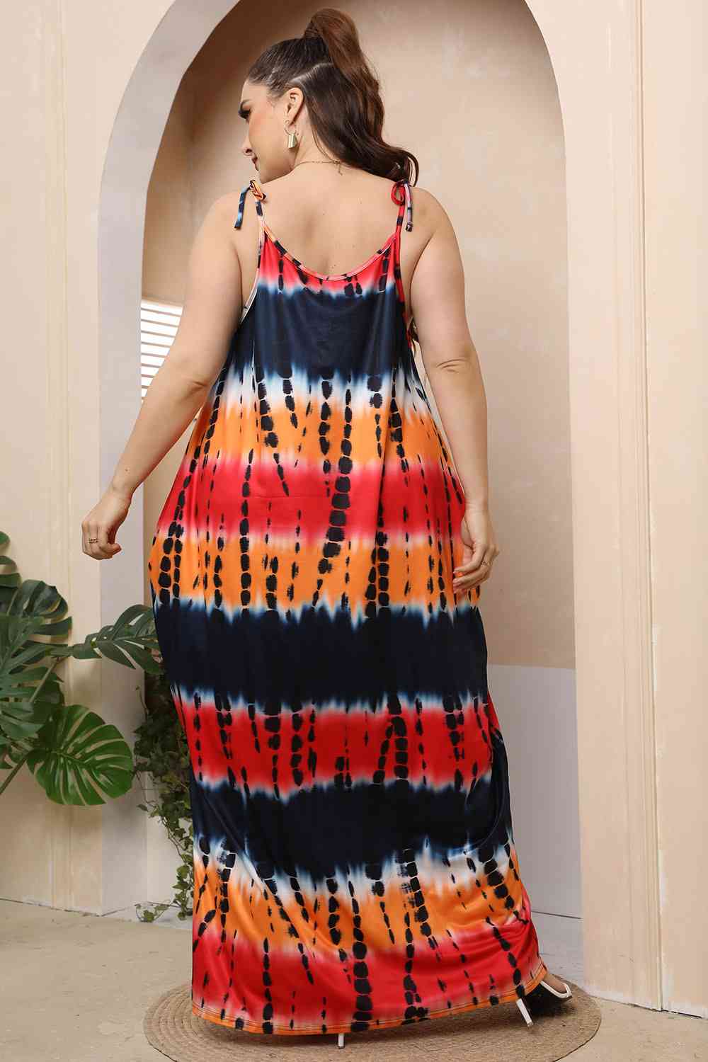 Plus Size Tie-Shoulder Maxi Dress