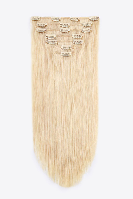 20" 120g Clip-in Hair Extensions Indian Human Hair in Blonde