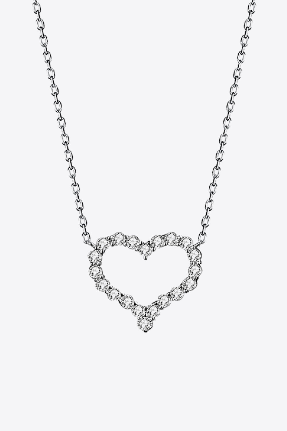 1 Carat Moissanite Heart Pendant Chain-Link Necklace