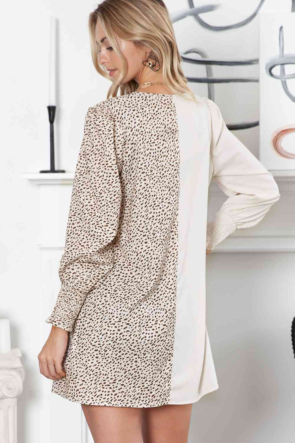 Two-Tone Flounce Sleeve Cardigan