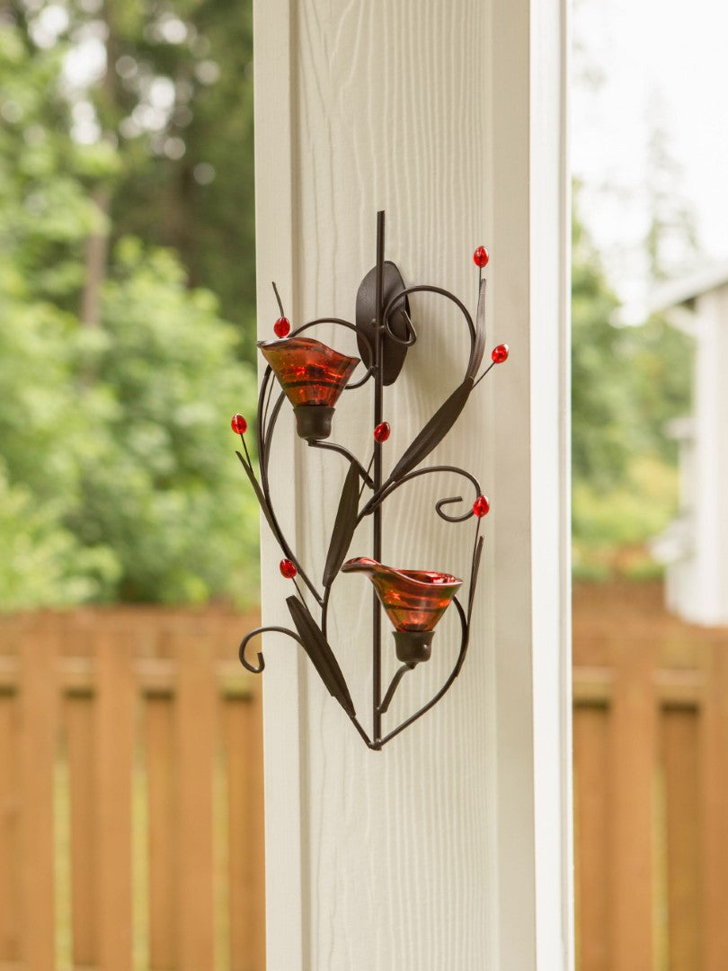 Ruby Blossom Tealight Sconce 