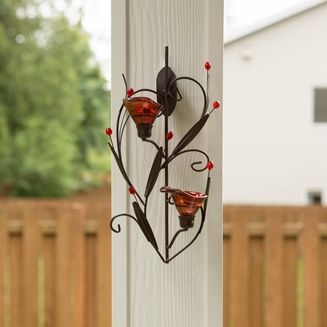 Ruby Blossom Tealight Sconce 