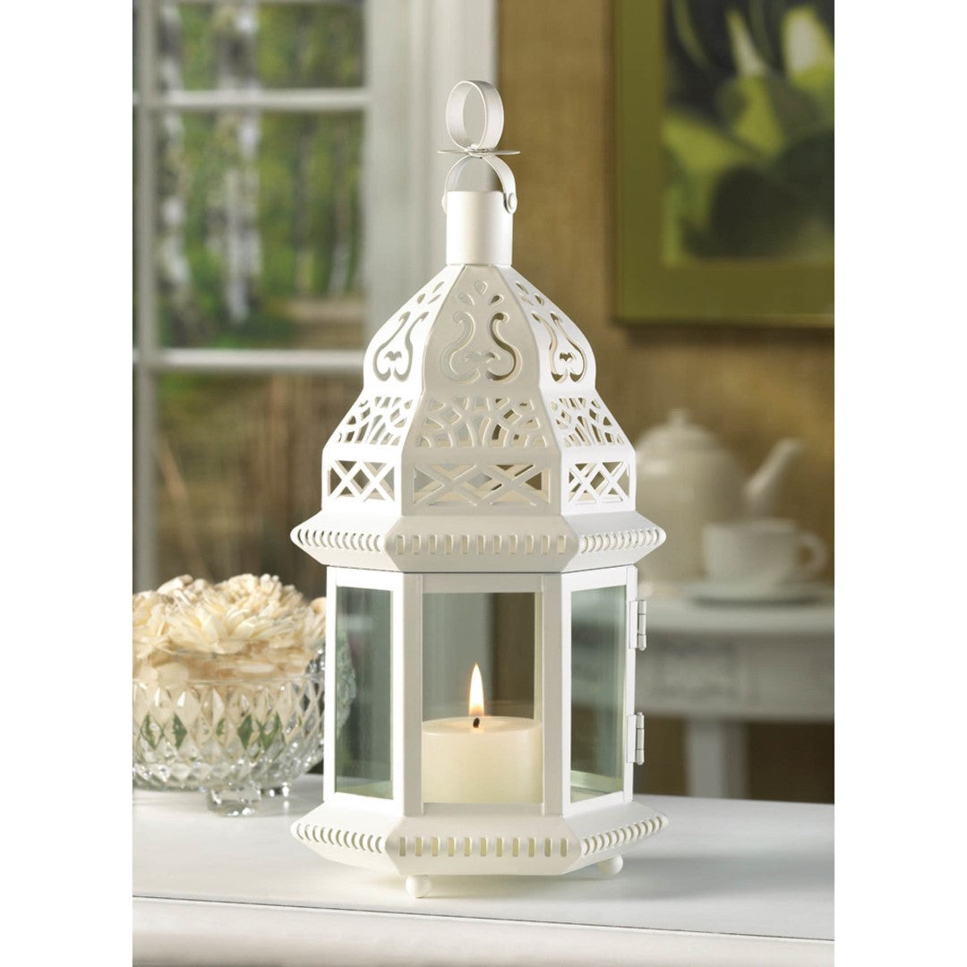 White Moroccan Style Lantern 