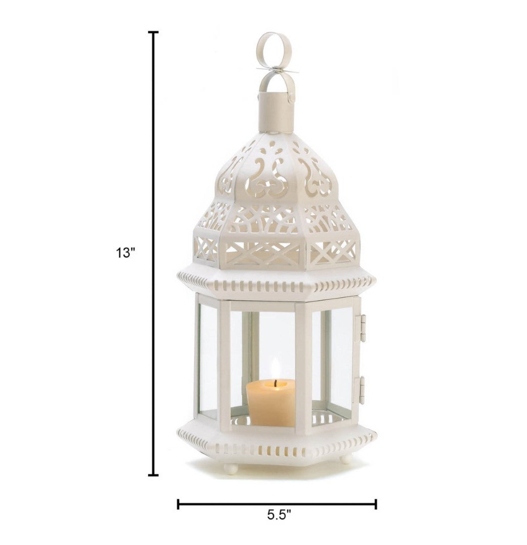 White Moroccan Style Lantern 