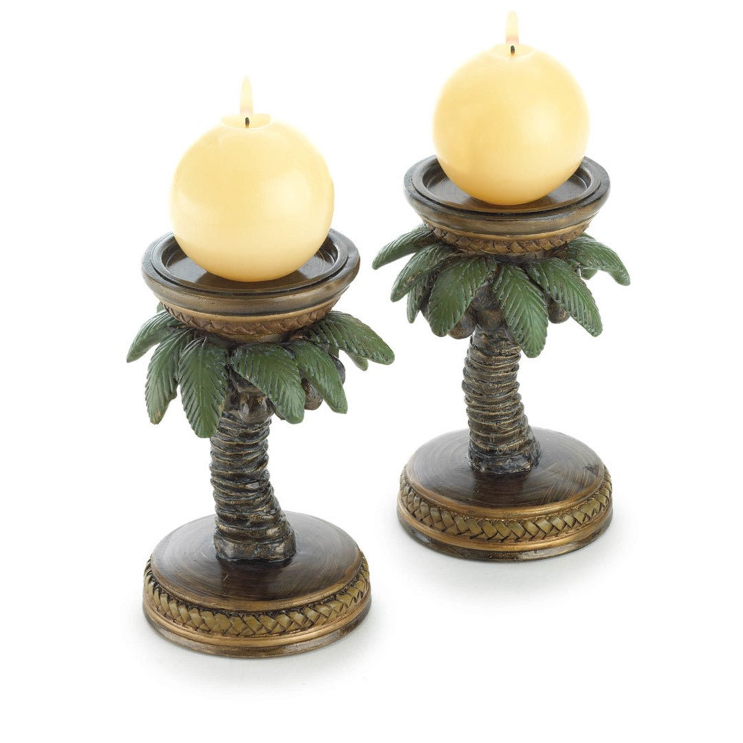 Coconut Tree Candleholders Pr. 