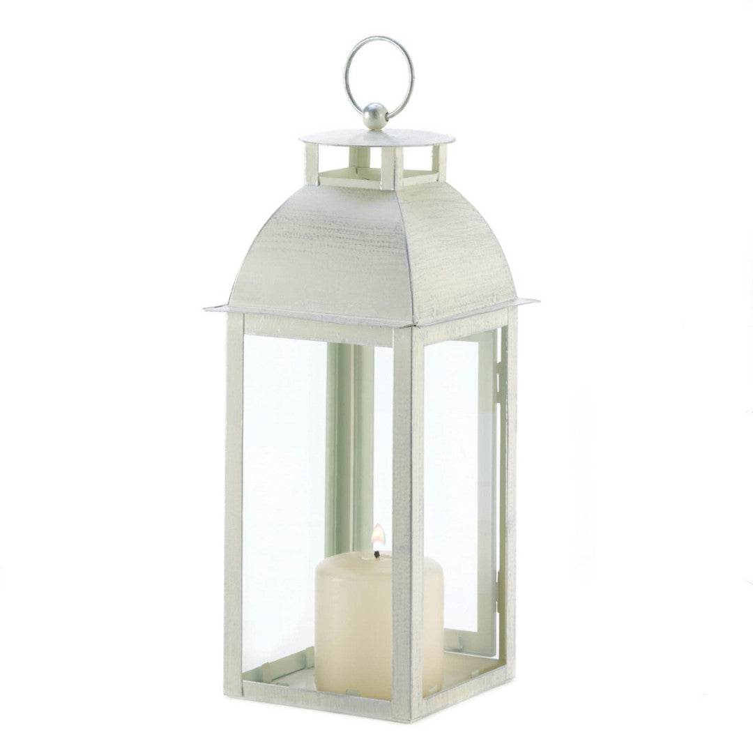 Distressed Ivory Candle Lantern 