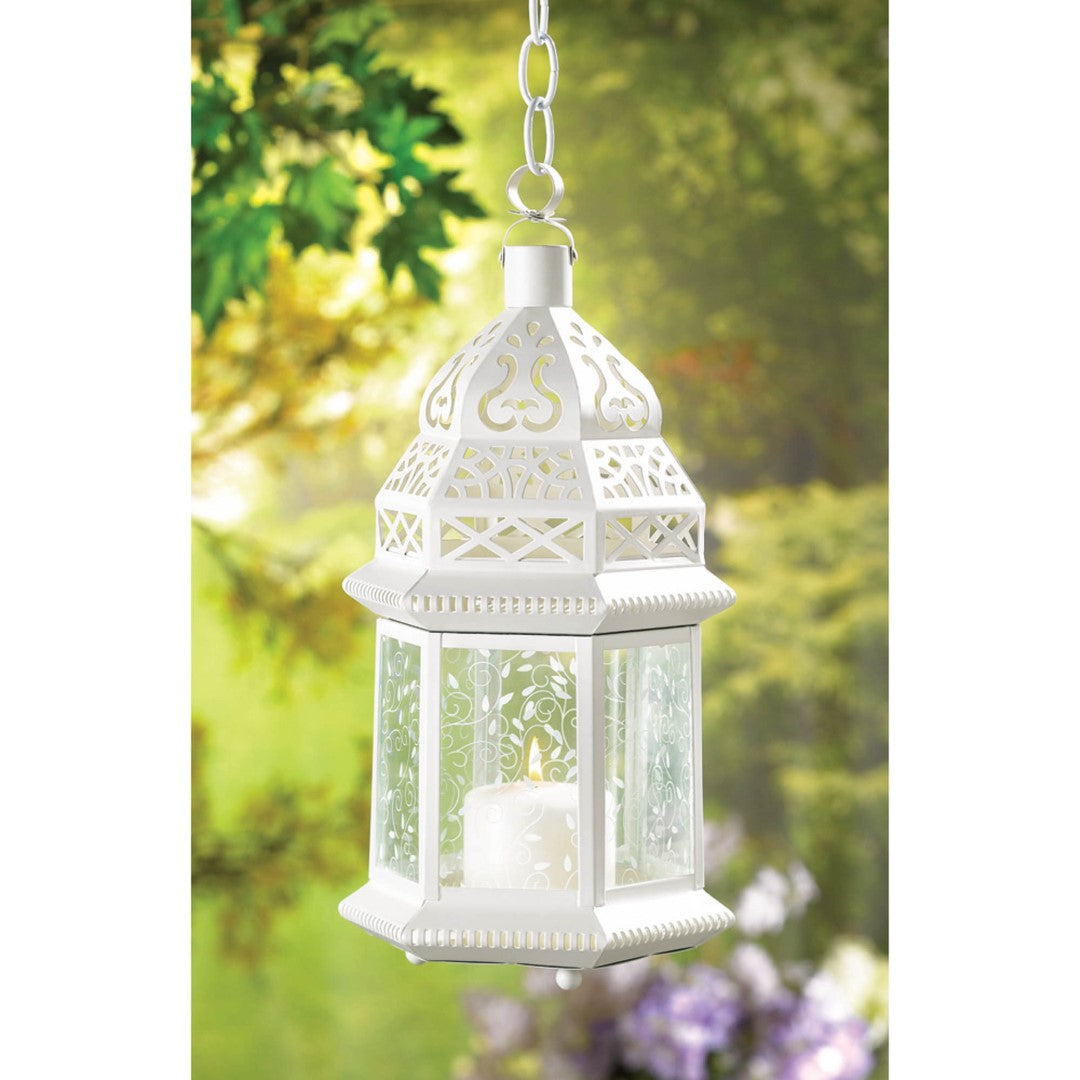 Large White Moroccan Lantern 