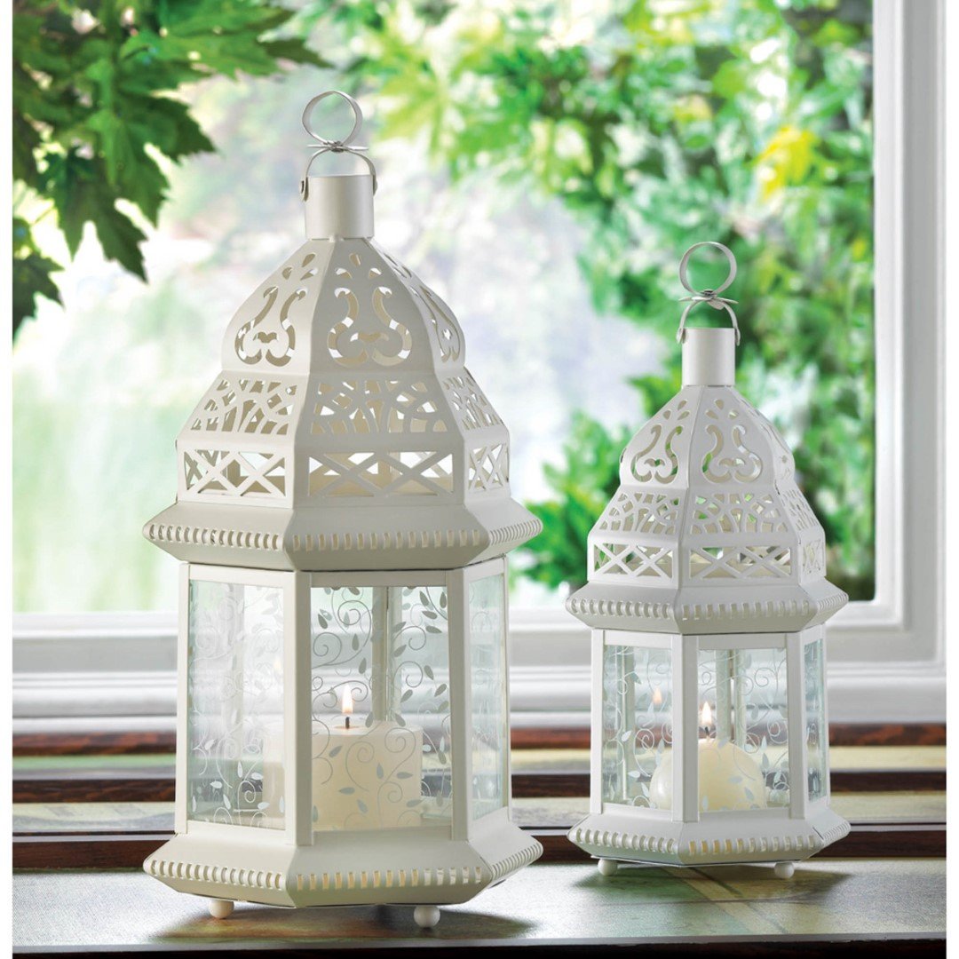 Large White Moroccan Lantern 