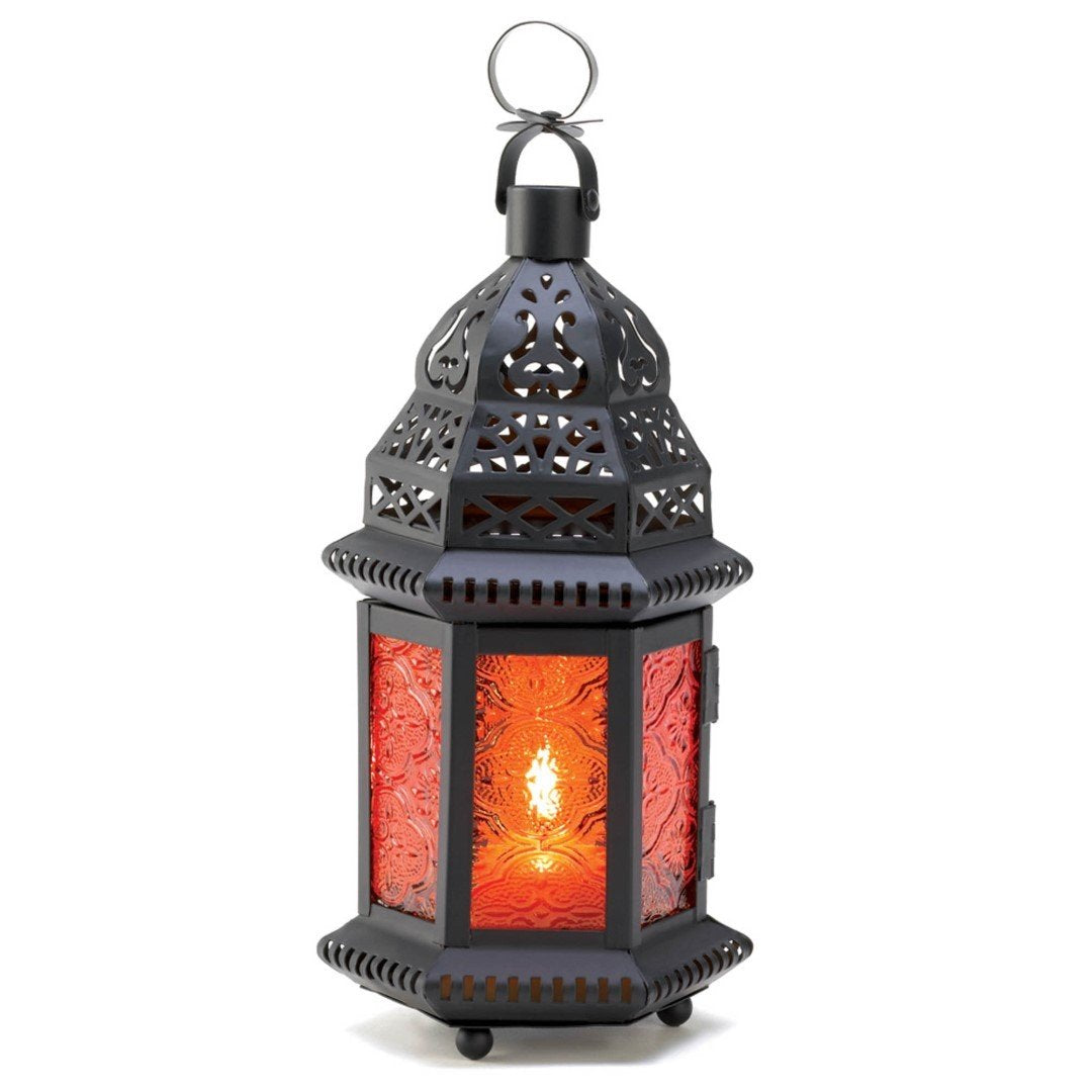 Amber Moroccan Candle Lantern 