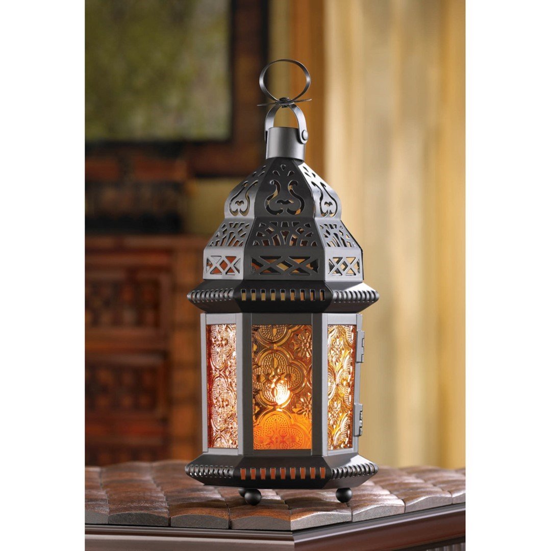 Amber Moroccan Candle Lantern 