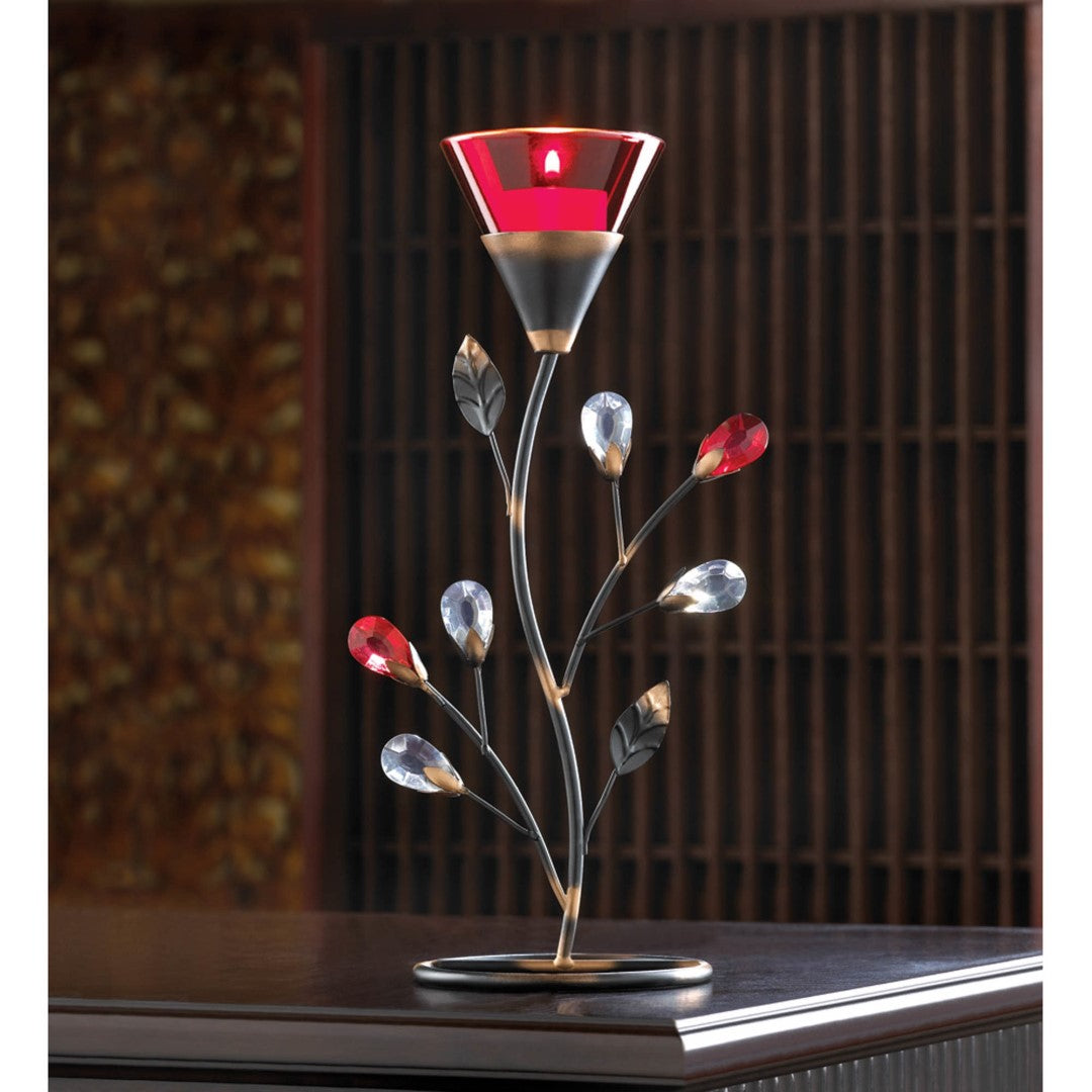 Ruby Blossom Tealight Holder 