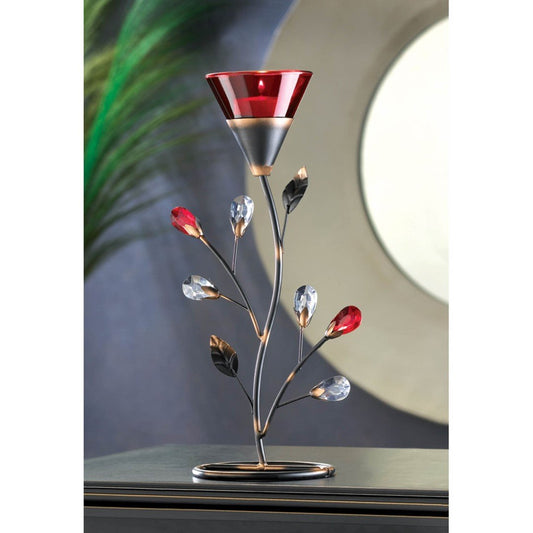 Ruby Blossom Tealight Holder 