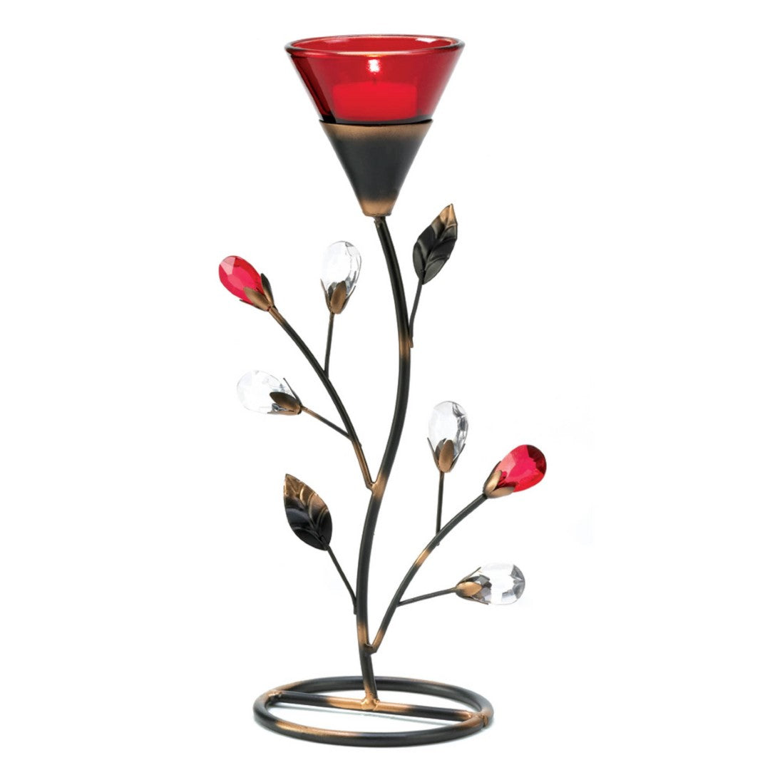 Ruby Blossom Tealight Holder 